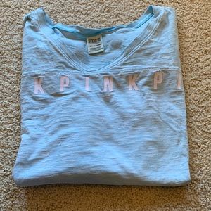 Pale blue oversized Pink jersey shirt - size S